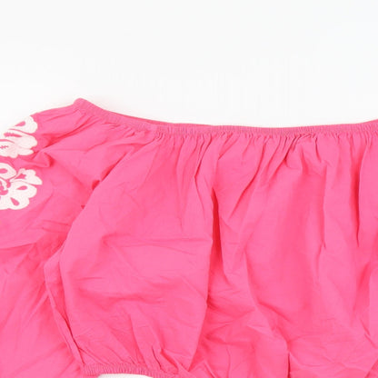 Womens UK Size 18 Marks and Spencer Pink Cropped Blouse