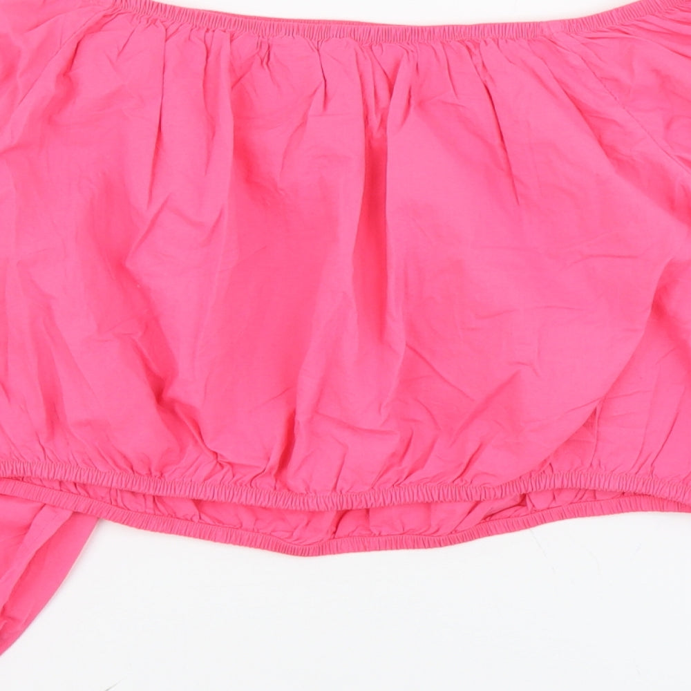 Womens UK Size 18 Marks and Spencer Pink Cropped Blouse