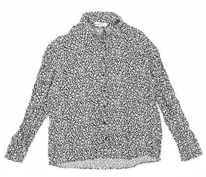 Womens UK Size M Pull&Bear Black Basic Button-Up
