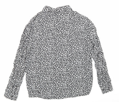 Womens UK Size M Pull&Bear Black Basic Button-Up