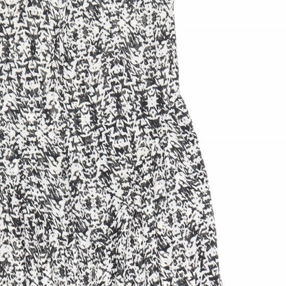 Atmosphere Womens Black Geometric Polyester Maxi Size S V-Neck Pullover