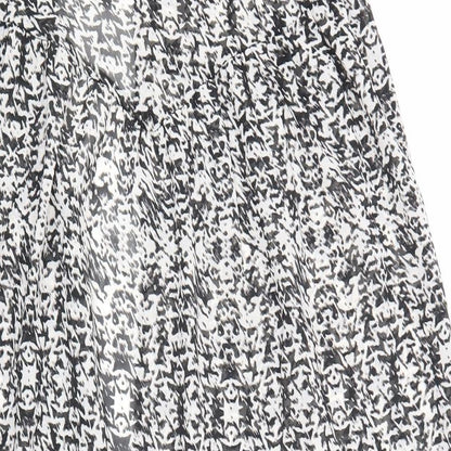 Atmosphere Womens Black Geometric Polyester Maxi Size S V-Neck Pullover