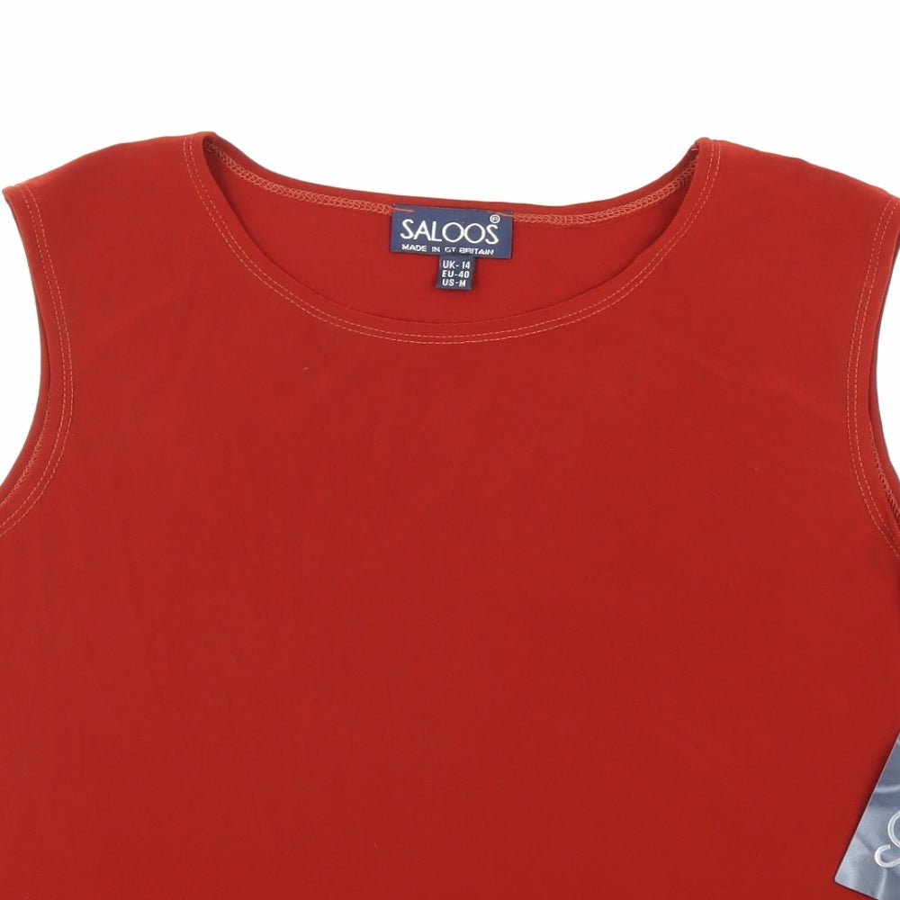 Womens UK Size 14 Saloos Red Basic Tank