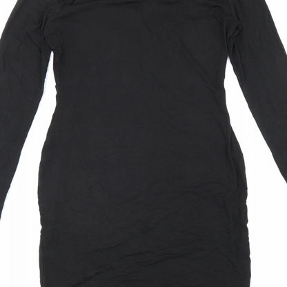 New Look Womens Black Viscose A-Line Size 10 V-Neck Pullover