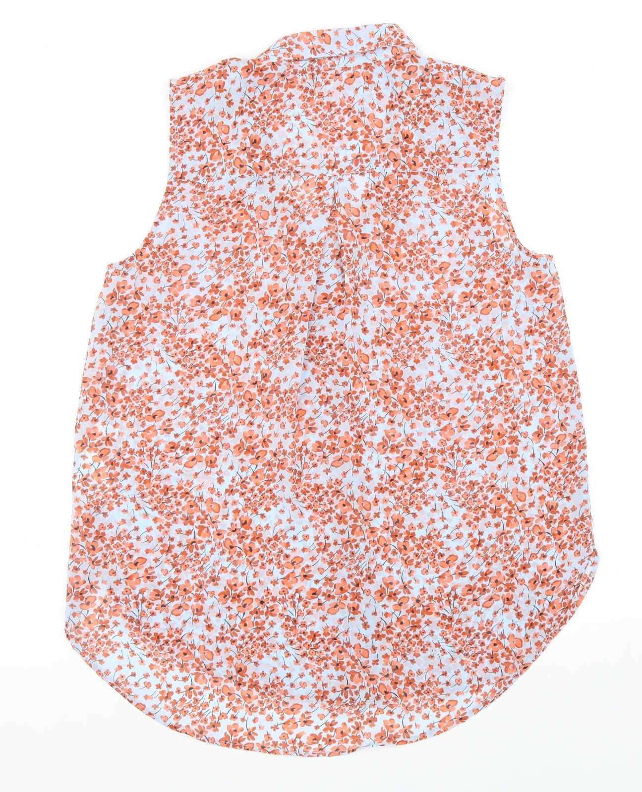 Womens UK Size 4 H&M Orange Basic Button-Up