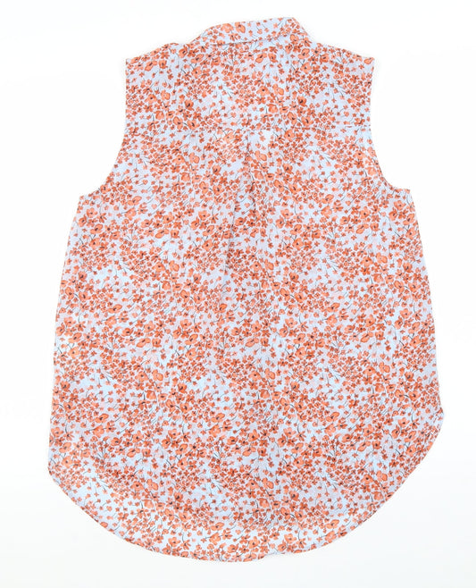 Womens UK Size 4 H&M Orange Basic Button-Up