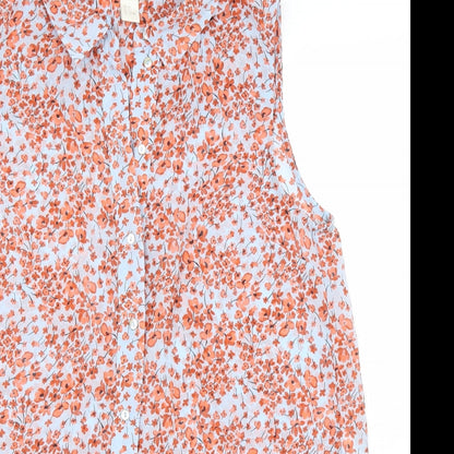 Womens UK Size 4 H&M Orange Basic Button-Up
