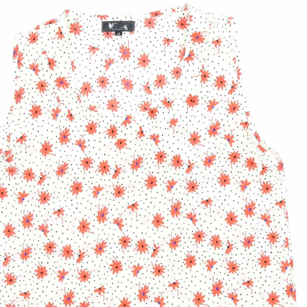 Womens UK Size 12 Cutie White Basic Tank