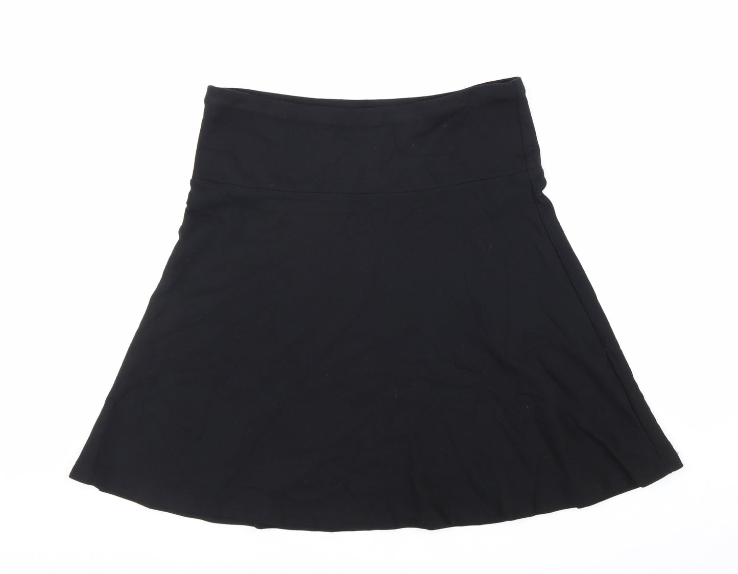 H&M Womens Black Polyester Swing Skirt Size 8 Hook & Loop