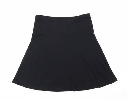 H&M Womens Black Polyester Swing Skirt Size 8 Hook & Loop