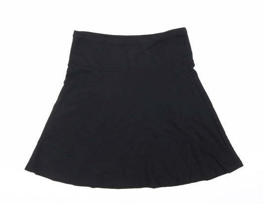 H&M Womens Black Polyester Swing Skirt Size 8 Hook & Loop