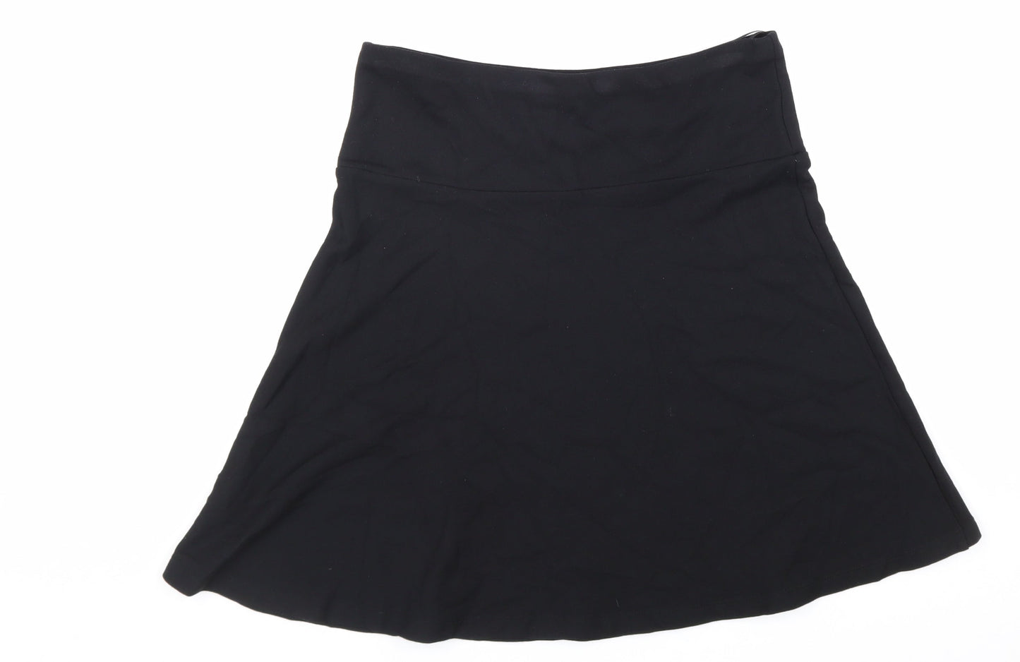 H&M Womens Black Polyester Swing Skirt Size 8 Hook & Loop