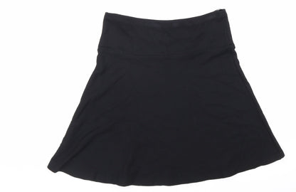 H&M Womens Black Polyester Swing Skirt Size 8 Hook & Loop