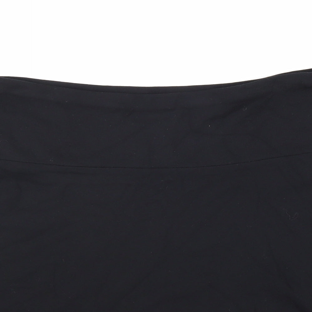 H&M Womens Black Polyester Swing Skirt Size 8 Hook & Loop