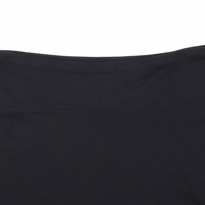 H&M Womens Black Polyester Swing Skirt Size 8 Hook & Loop