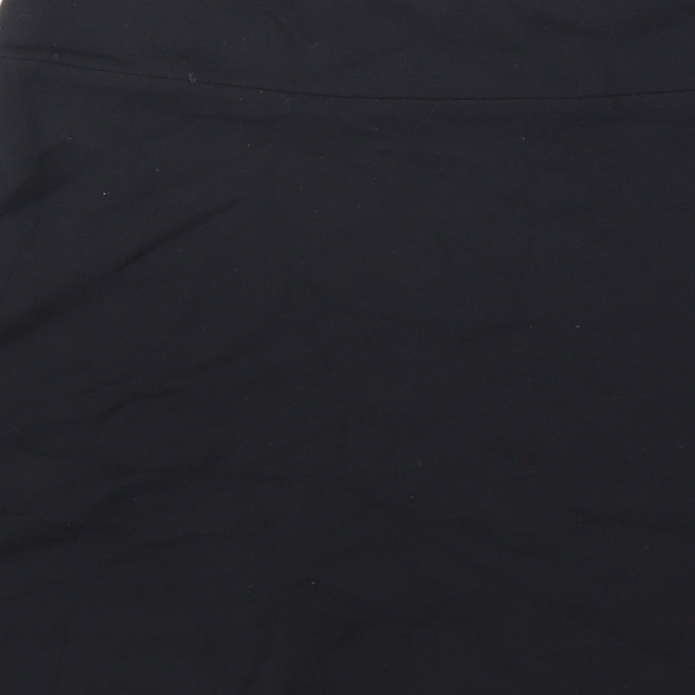 H&M Womens Black Polyester Swing Skirt Size 8 Hook & Loop