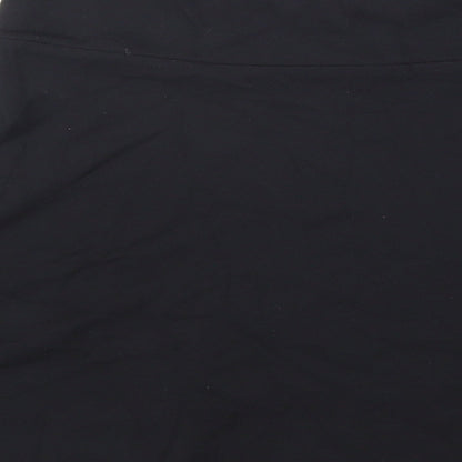 H&M Womens Black Polyester Swing Skirt Size 8 Hook & Loop