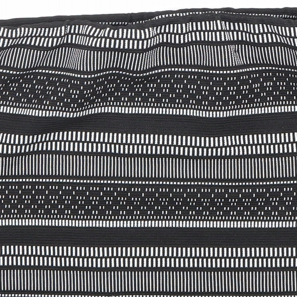 Atmosphere Womens Black Geometric Polyester Bandage Skirt Size 8 Hook & Loop