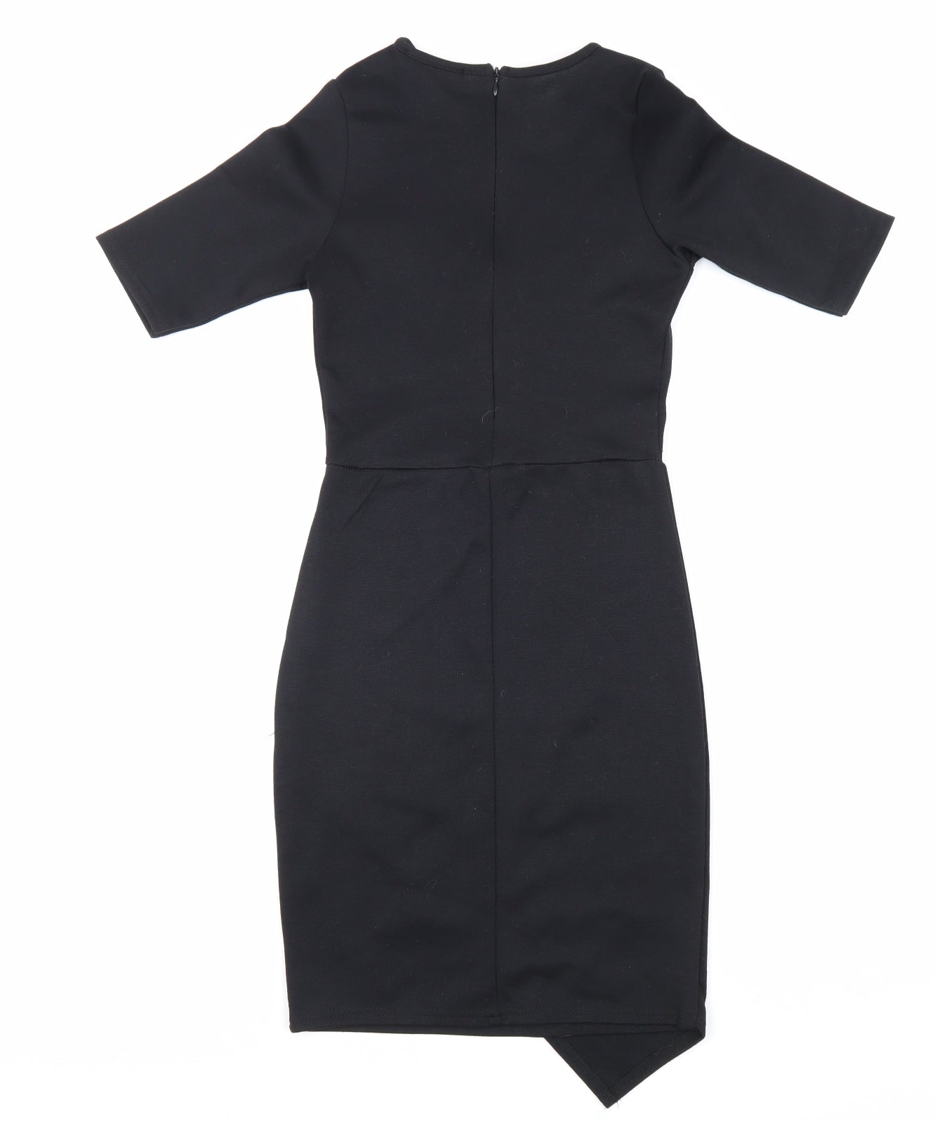 Missguided Womens Black Polyester Shift Size 8 Round Neck Zip