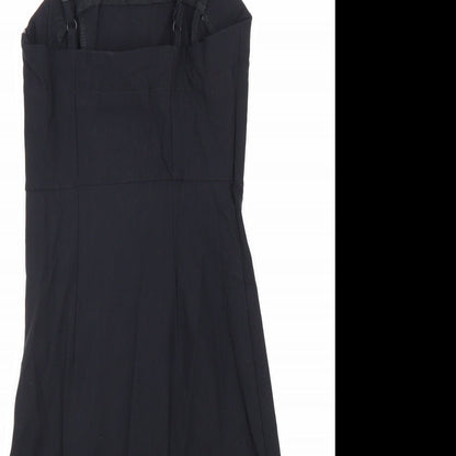 Don't Call me Jennyfer Womens Black Viscose A-Line Size XS Square Neck Zip