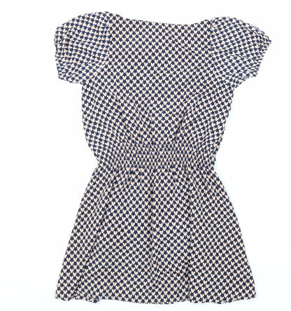 Yumi Girls Pink Geometric Polyester A-Line Size 9 Years Boat Neck Pullover - Love Heart