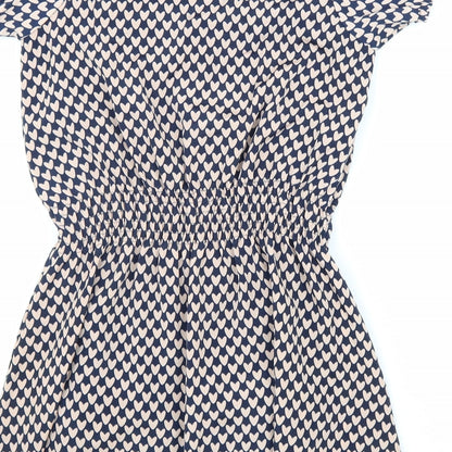 Yumi Girls Pink Geometric Polyester A-Line Size 9 Years Boat Neck Pullover - Love Heart