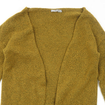 ASOS Womens Yellow V-Neck Acrylic Cardigan Jumper Size 10