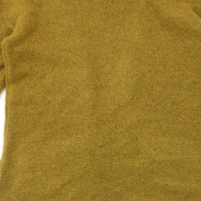 ASOS Womens Yellow V-Neck Acrylic Cardigan Jumper Size 10