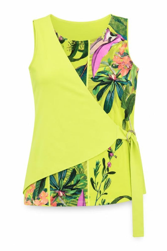 Womens UK Size 10 NEXT Yellow Wrap Tank