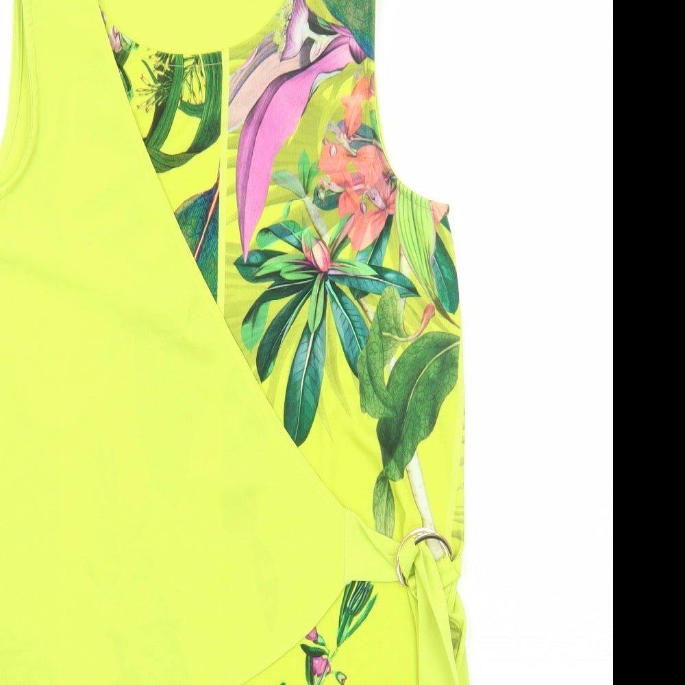Womens UK Size 10 NEXT Yellow Wrap Tank