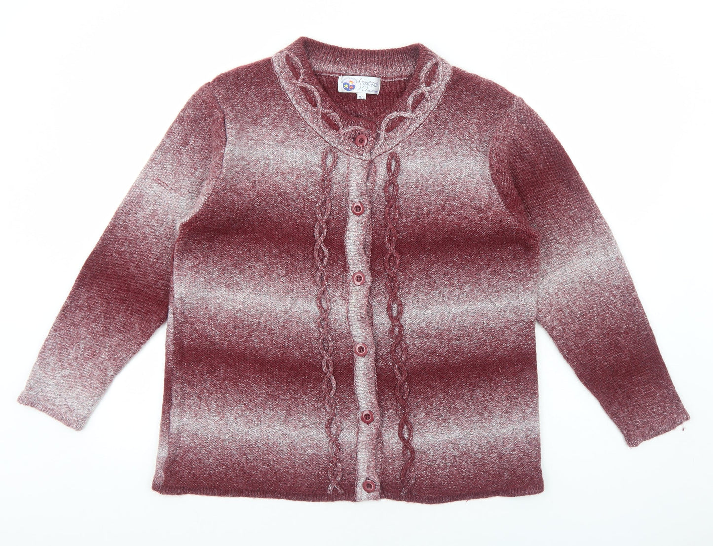 Fragrance Collections Womens Red Round Neck Acrylic Cardigan Jumper Size M - Size M-L