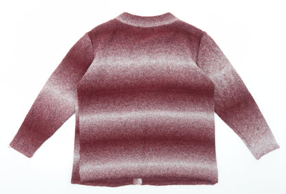 Fragrance Collections Womens Red Round Neck Acrylic Cardigan Jumper Size M - Size M-L