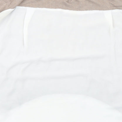 Primark Womens Brown Polyester Basic Blouse Size 8 Collared