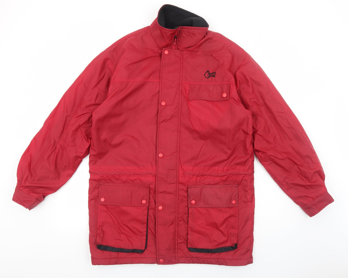 Mens UK Size S North Wind Red Windbreaker Coat