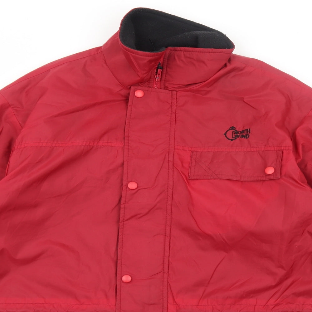 Mens UK Size S North Wind Red Windbreaker Coat