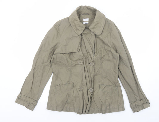 George Womens Brown Pea Coat Jacket Size 14 Button