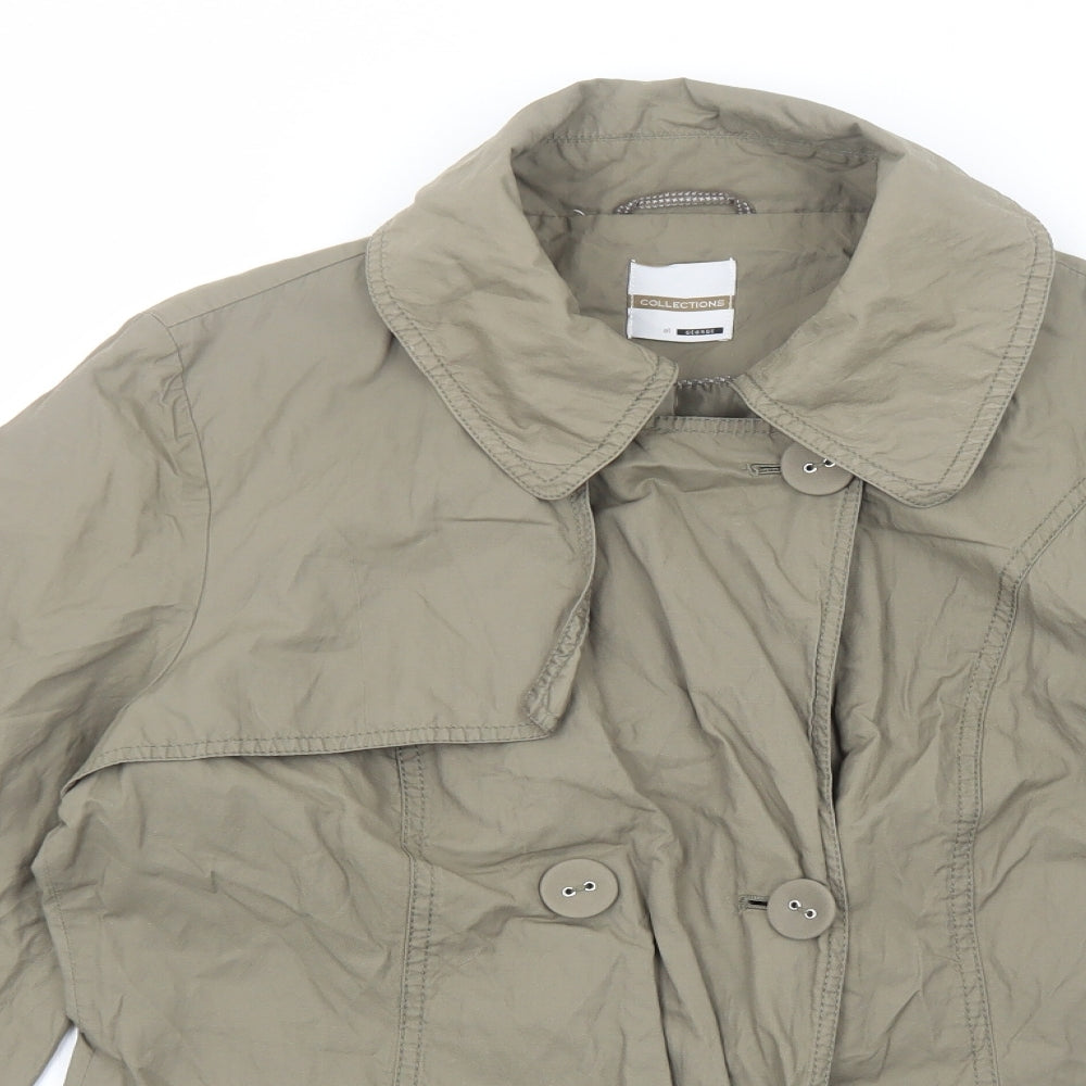 George Womens Brown Pea Coat Jacket Size 14 Button