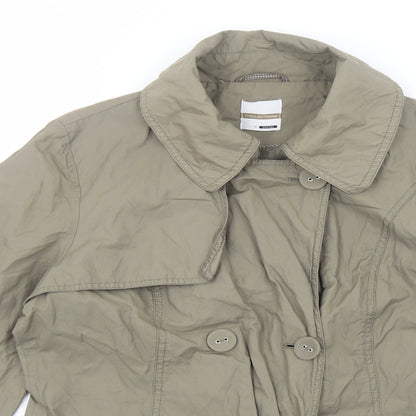 George Womens Brown Pea Coat Jacket Size 14 Button