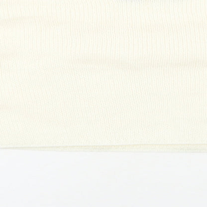 Boohoo Womens Ivory Round Neck Acrylic Pullover Jumper Size M