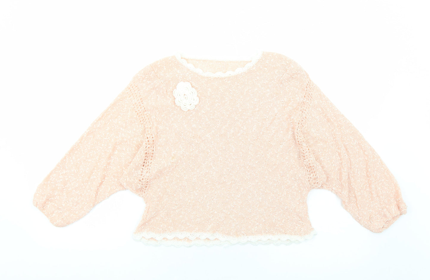Womens UK Size M Preworn Pink Pullover Jumper