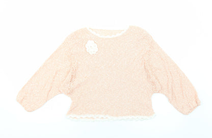 Womens UK Size M Preworn Pink Pullover Jumper