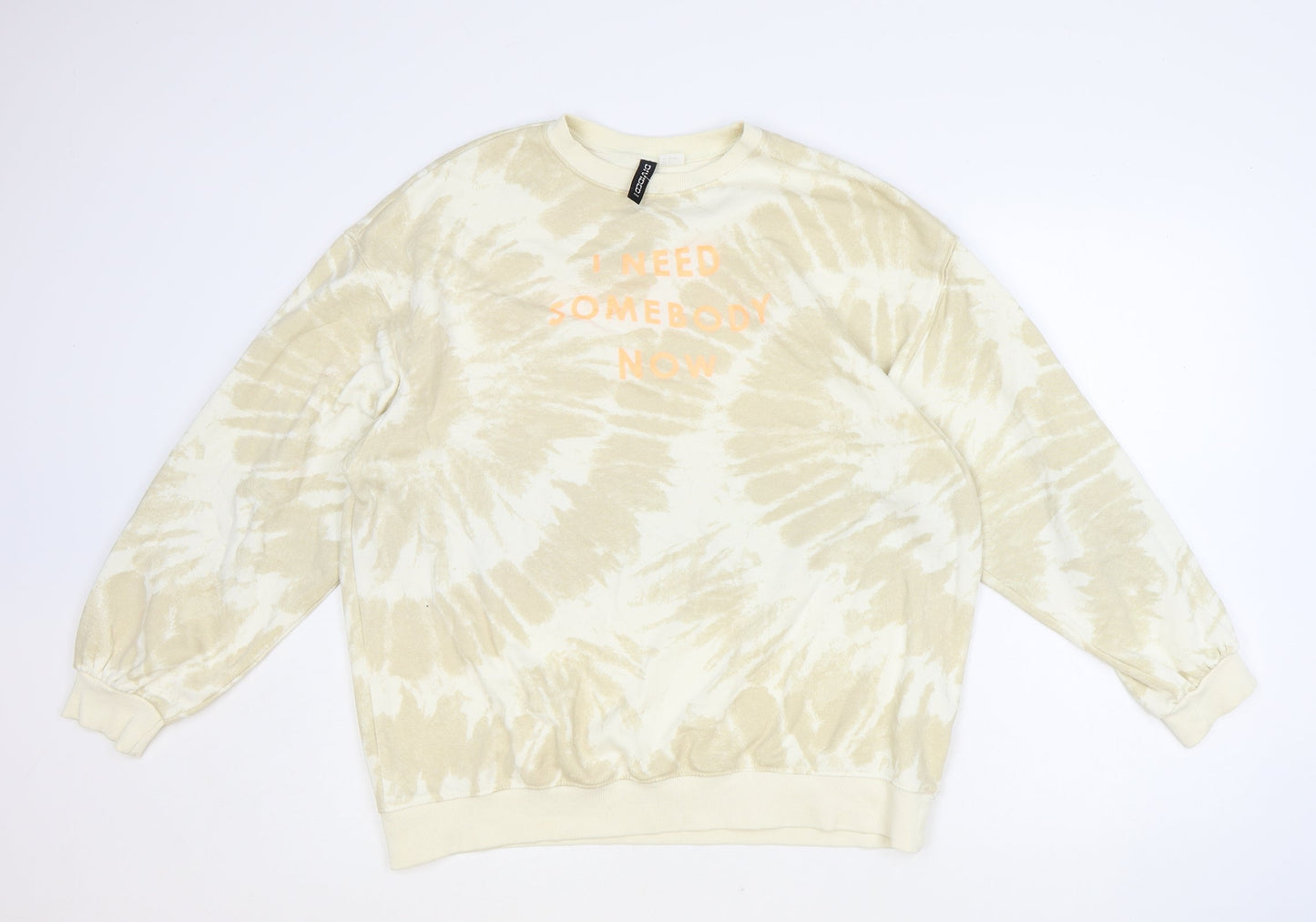 H&M Womens Beige Geometric Polyester Pullover Sweatshirt Size S Pullover - Shawn Mendes