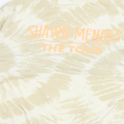 H&M Womens Beige Geometric Polyester Pullover Sweatshirt Size S Pullover - Shawn Mendes