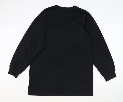 Womens UK Size S Boohoo Black Pullover Sweatshirt