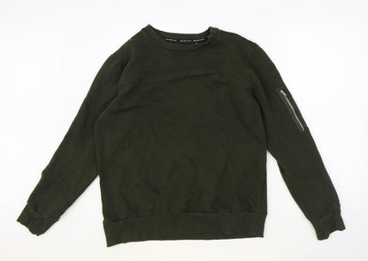 Brave Soul Womens Green Polyester Pullover Sweatshirt Size M Pullover