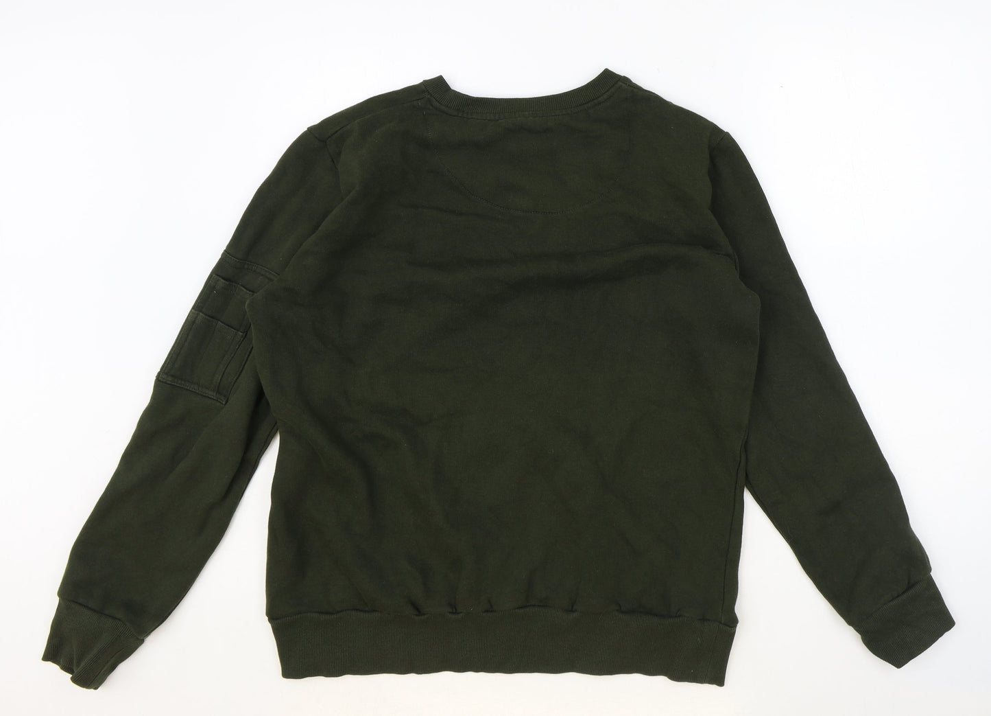 Brave Soul Womens Green Polyester Pullover Sweatshirt Size M Pullover