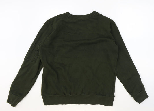 Brave Soul Womens Green Polyester Pullover Sweatshirt Size M Pullover