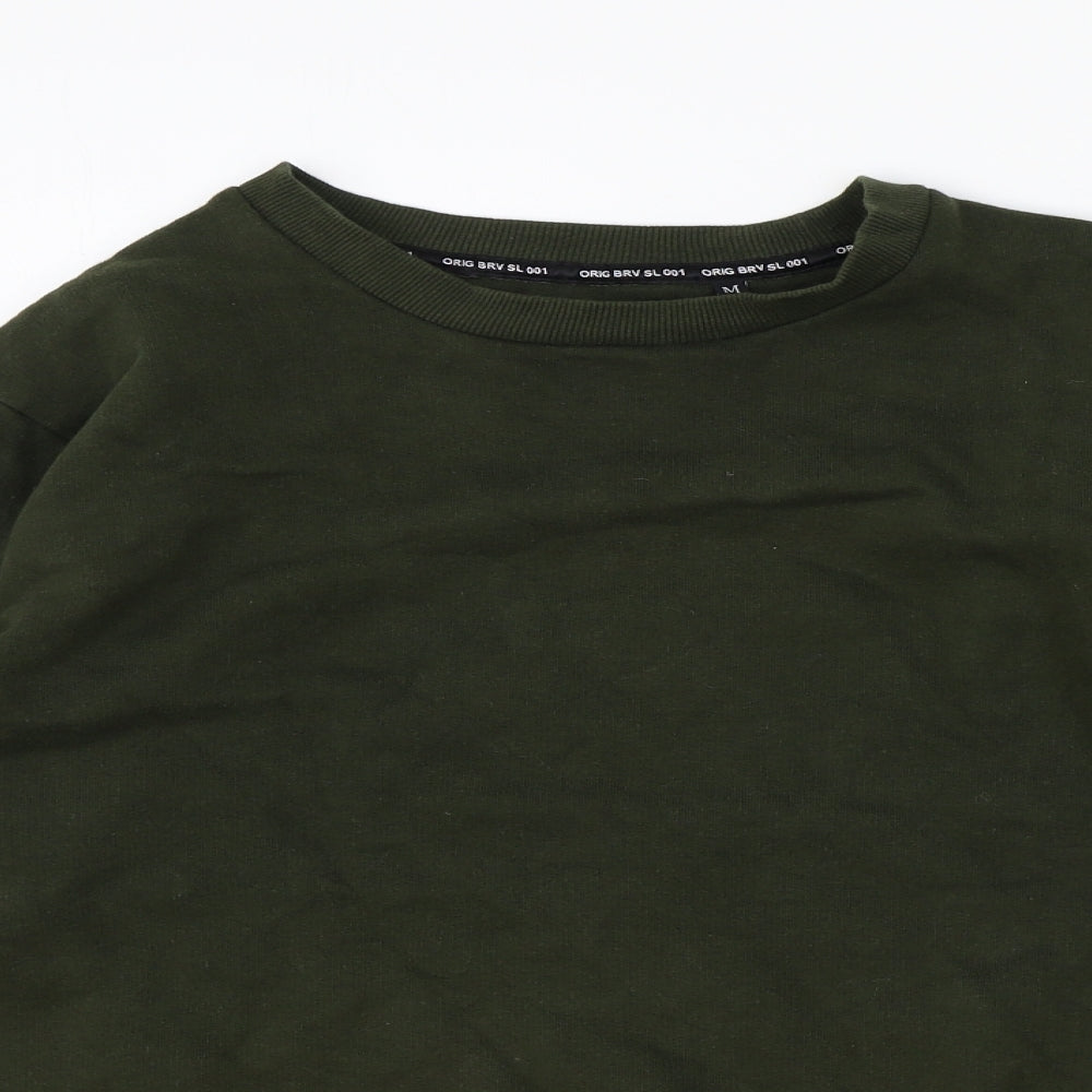 Brave Soul Womens Green Polyester Pullover Sweatshirt Size M Pullover