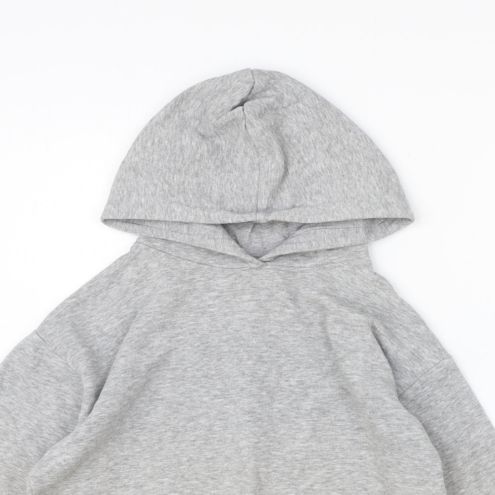 M&Co Girls Grey Cotton Pullover Hoodie Size 10 Years Pullover
