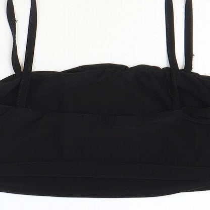 Boohoo Womens Black Polyester Cropped Tank Size 10 Square Neck